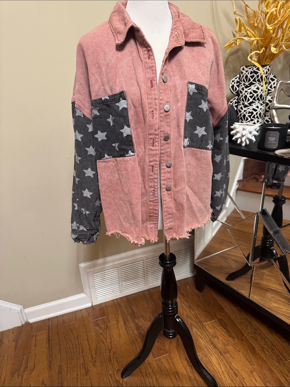 POL Star Patchwork Jean Jacket Size M pre-owned